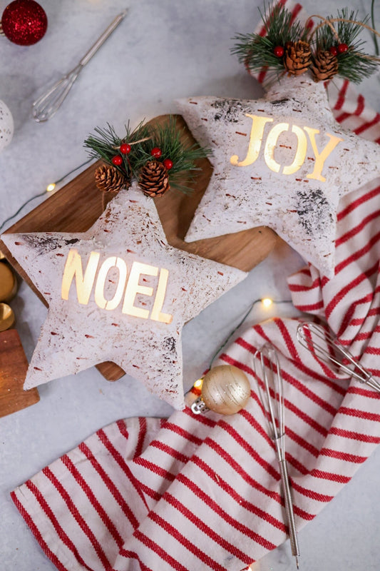 Joy & Noel Christmas Glowing Star Ornaments (Two Styles) - Whiskey Skies