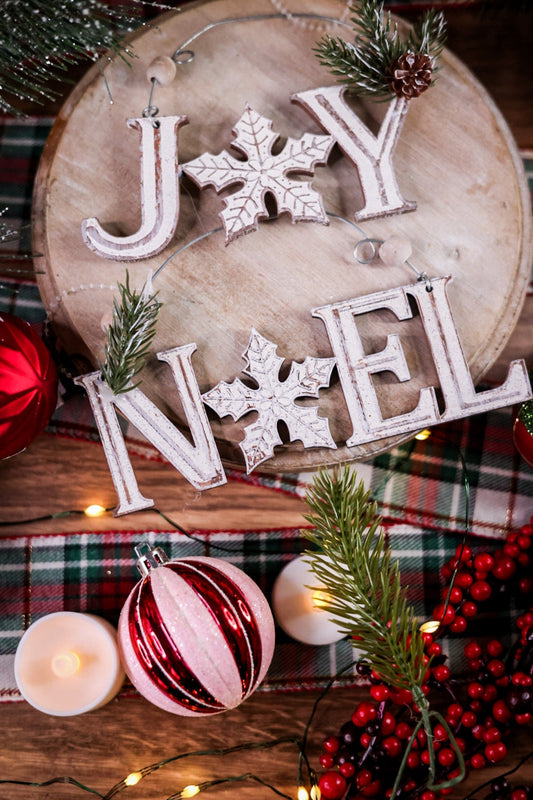 Joy & Noel Christmas Ornaments (Set Of Two) - Whiskey Skies
