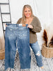 Judy Blue 90's Destroyed Knee Straight Jeans - Whiskey Skies