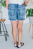 Judy Blue Adjustable Button Denim Shorts - Whiskey Skies
