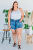 Judy Blue Adjustable Button Denim Shorts - Whiskey Skies