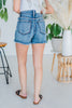 Judy Blue Adjustable Button Denim Shorts - Whiskey Skies