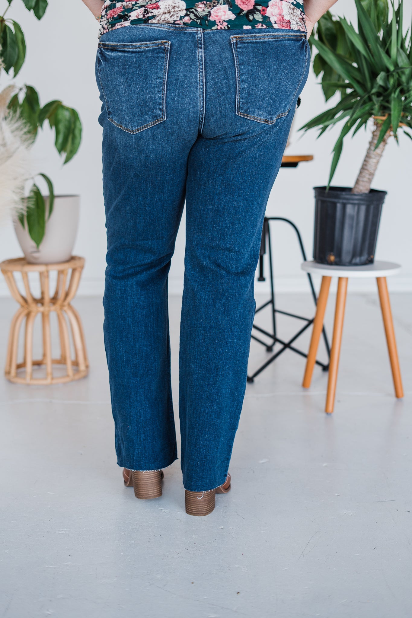 Judy Blue Contrast Wash Bootcut Jeans - Whiskey Skies