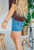 Judy Blue Contrast Wash & Pocket Destroy Shorts - Whiskey Skies