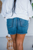 Judy Blue Contrast Wash & Pocket Destroy Shorts - Whiskey Skies