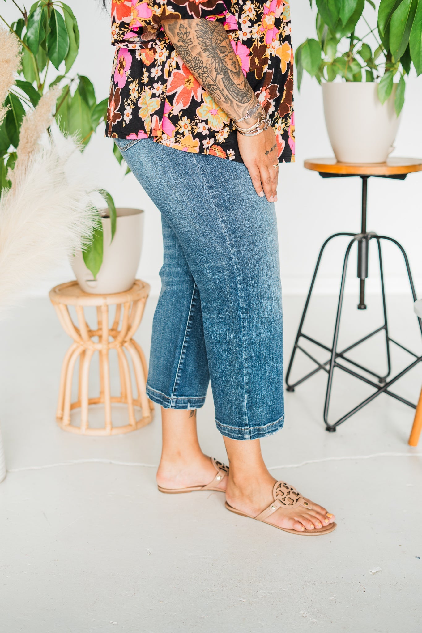 Judy Blue Cropped Wide Leg Jeans - Whiskey Skies