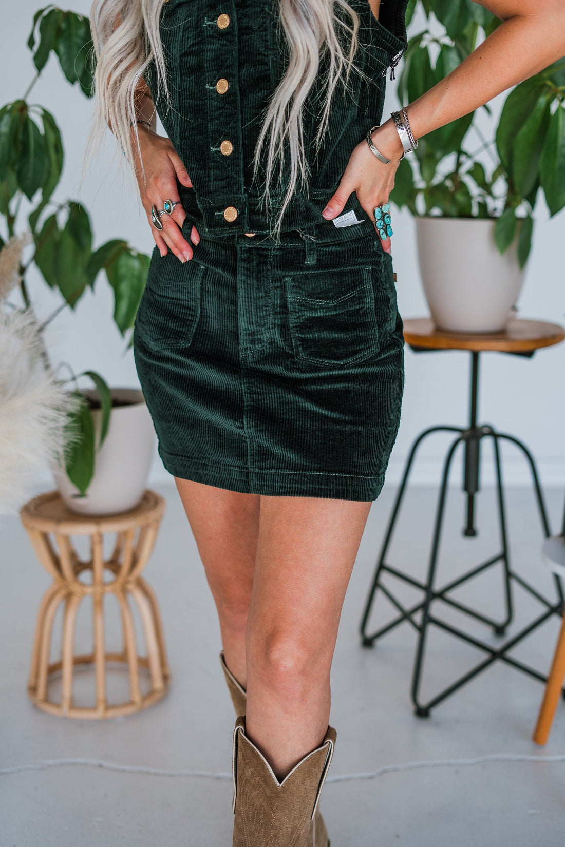 Judy Blue Emerald Corduroy Patch Pocket Skirt - Whiskey Skies