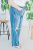 Judy Blue High Waist 90's W/ Knee Destroy Straight Jeans - Whiskey Skies