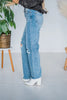 Judy Blue High Waist 90's W/ Knee Destroy Straight Jeans - Whiskey Skies