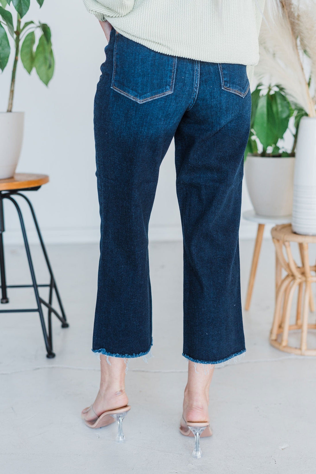 Judy Blue High Waist Cropped Wide Leg Jeans - Whiskey Skies