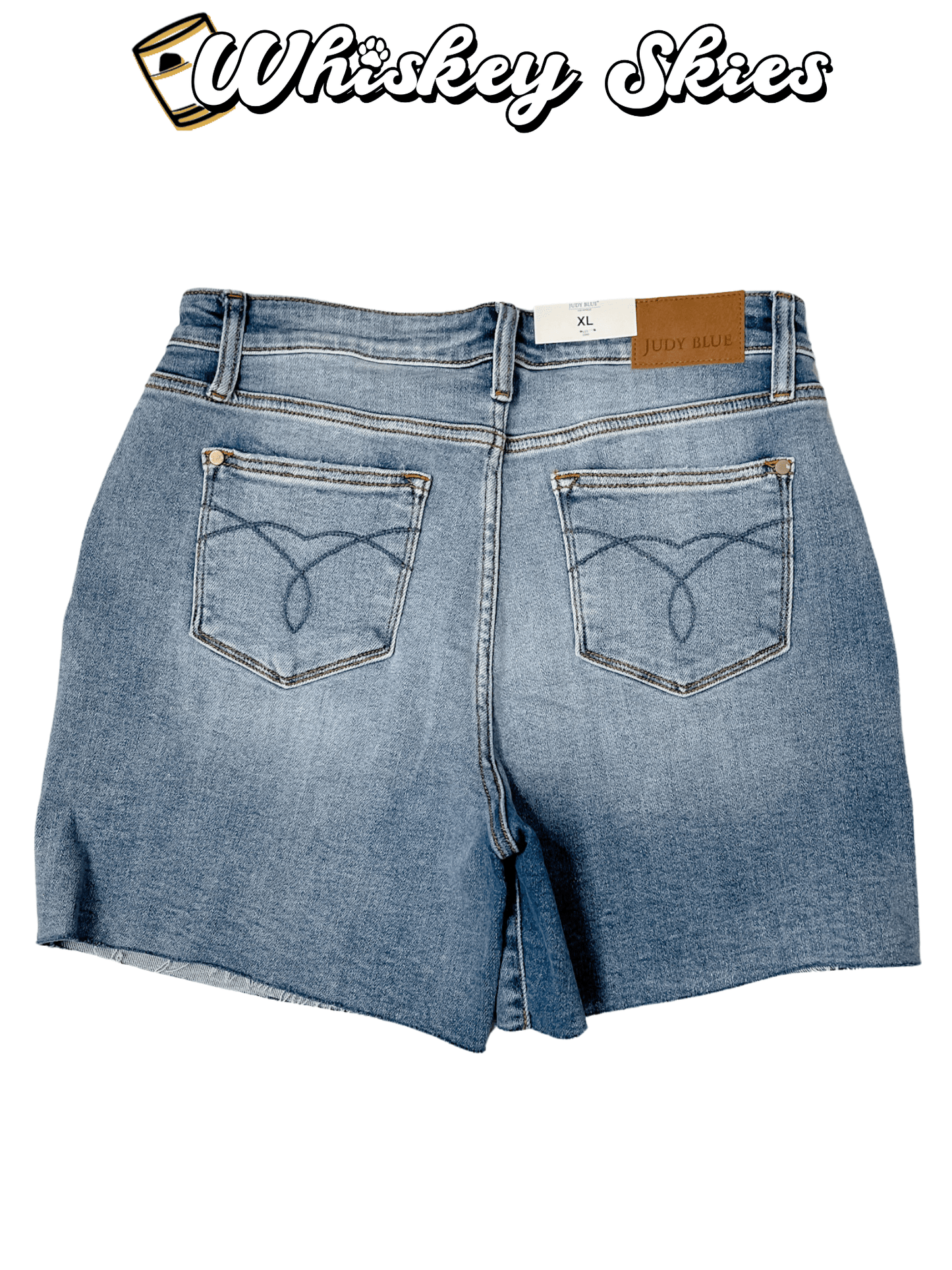 Judy Blue High-Waist Raw Hemline Shorts - Whiskey Skies