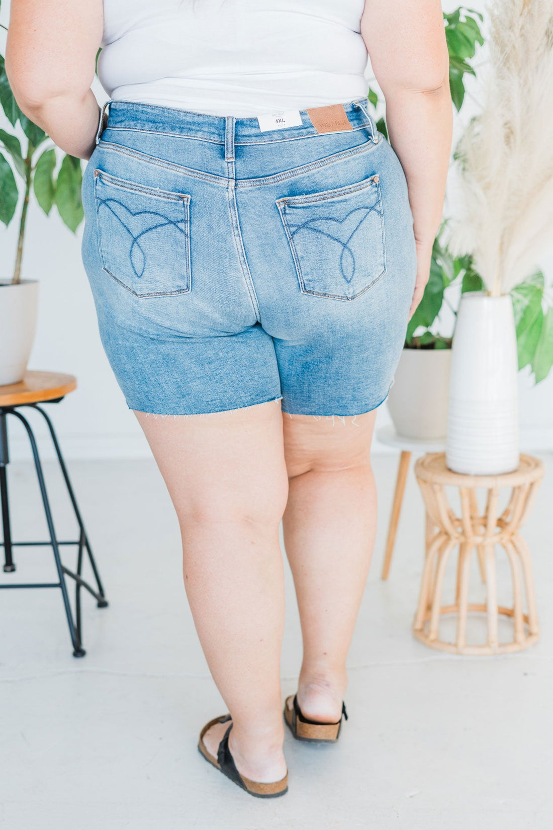 Judy Blue High-Waist Raw Hemline Shorts - Whiskey Skies