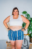 Judy Blue High-Waist Striped Denim Fray Hem Shorts - Whiskey Skies