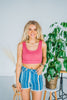 Judy Blue High-Waist Striped Denim Fray Hem Shorts - Whiskey Skies