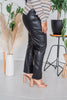 Judy Blue High Waist Tummy Control Faux Leather Straight Pants - Whiskey Skies
