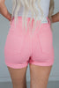 Judy Blue High Waist Tummy Control Pink Garment Dyed Shorts - Whiskey Skies - JUDY BLUE