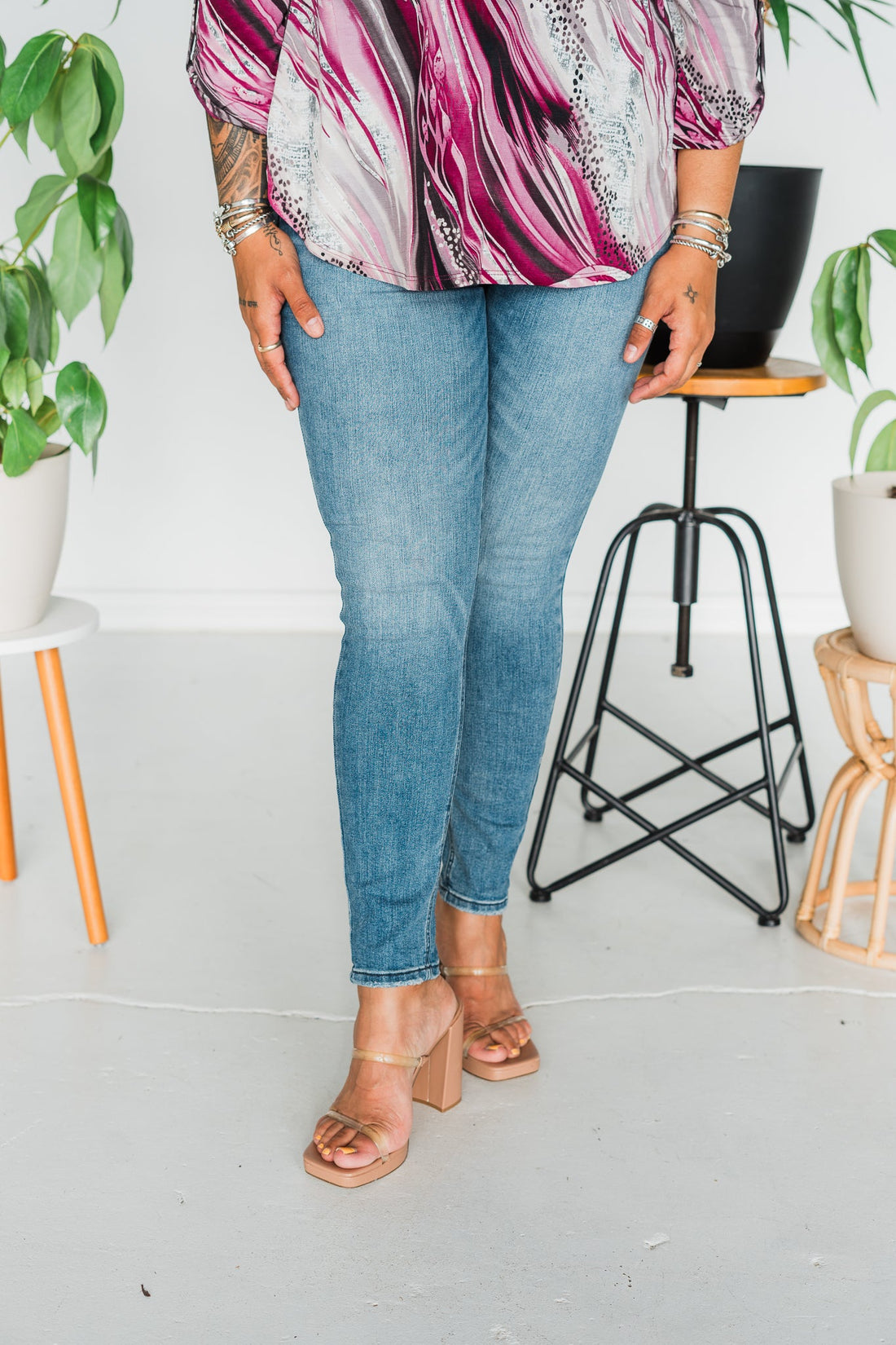 Judy Blue High Waist Tummy Control Vintage Skinny Jeans - Whiskey Skies