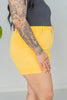 Judy Blue High Waist Tummy Control Yellow Garment Dyed Shorts - Whiskey Skies - JUDY BLUE