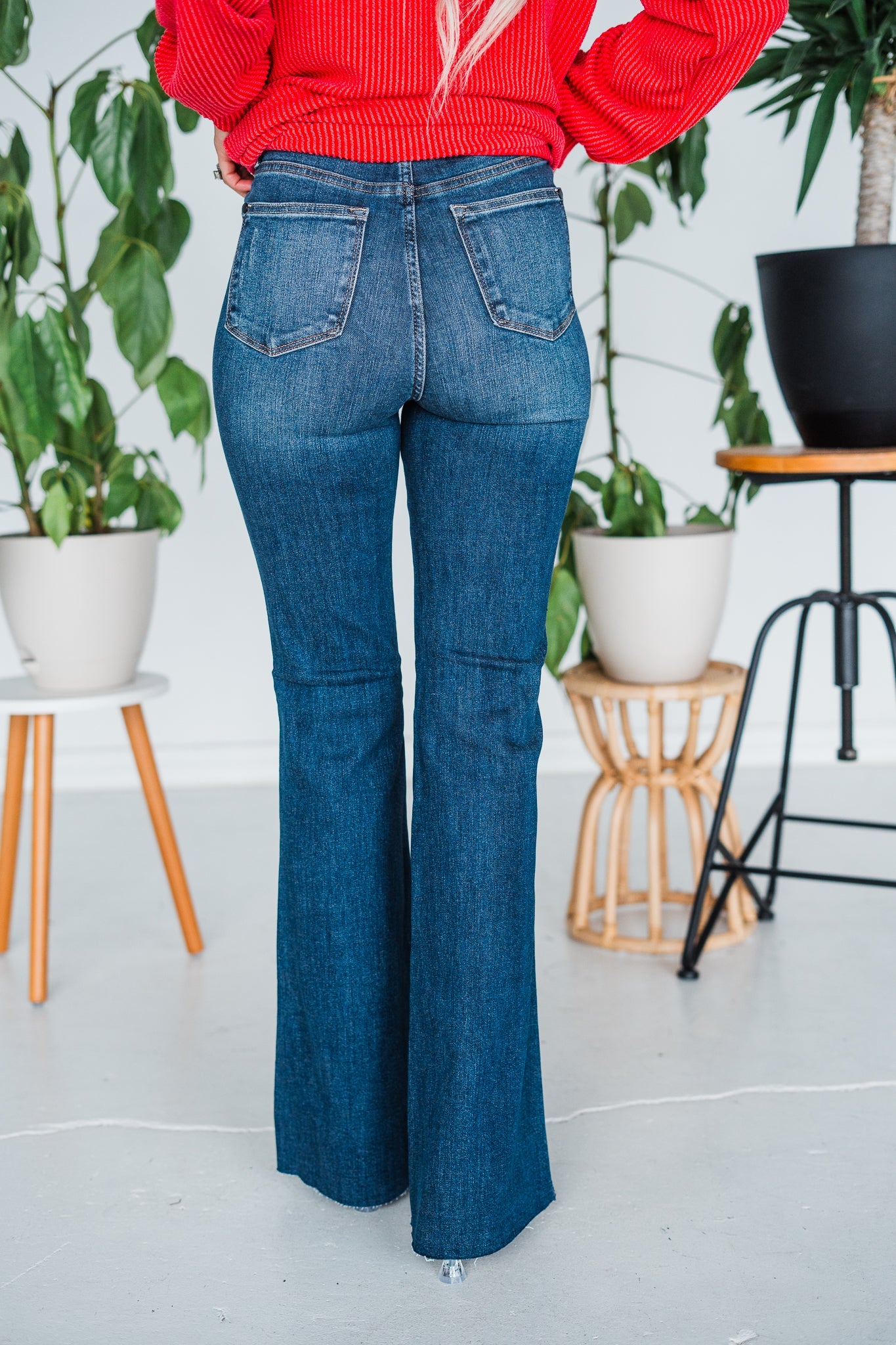 Judy Blue High Waisted Tummy Control Destroy Flare with Raw Hem - Whiskey Skies