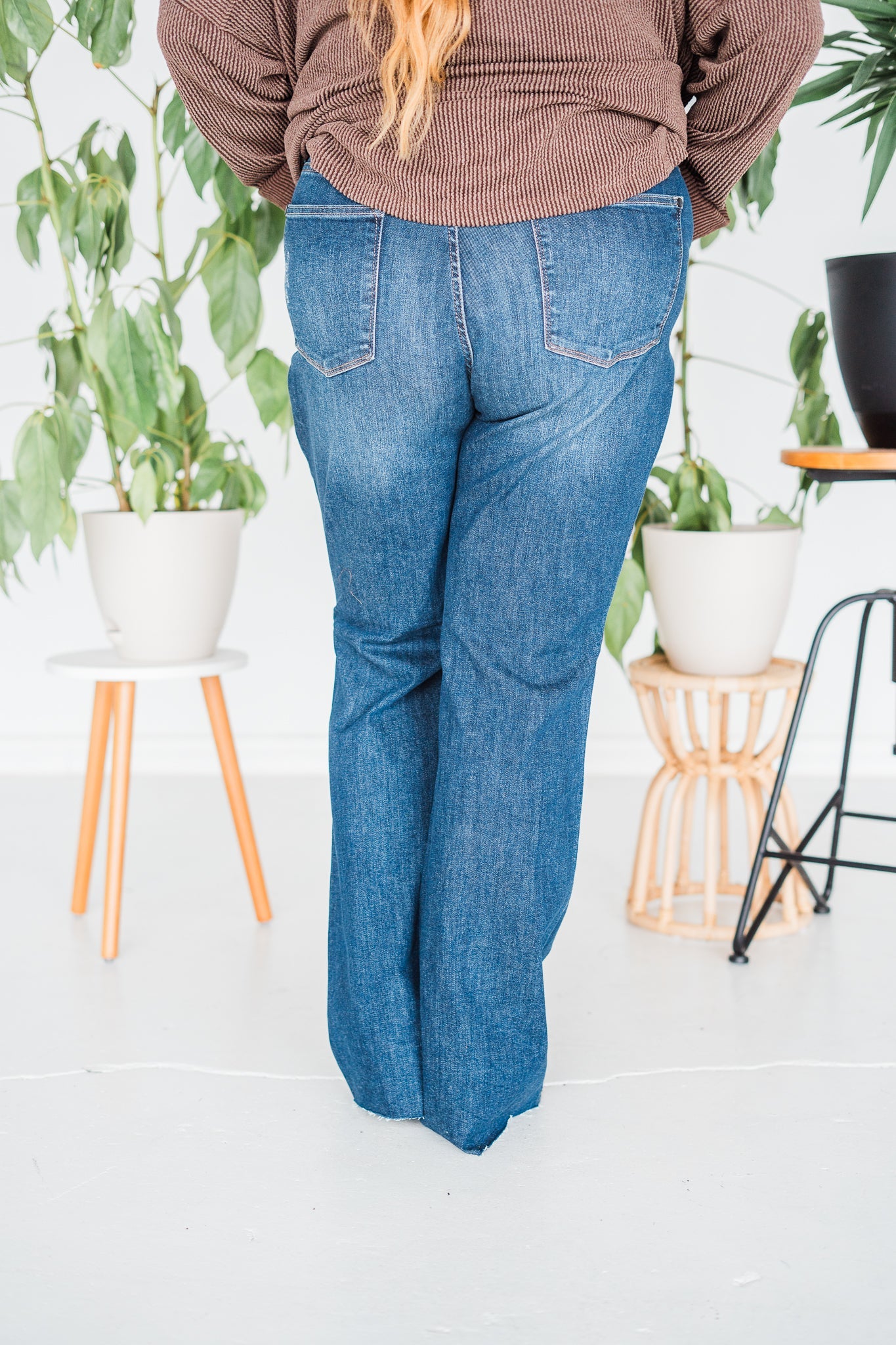 Judy Blue High Waisted Tummy Control Destroy Flare with Raw Hem - Whiskey Skies