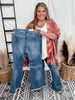 Judy Blue High Waisted Tummy Control Frayed Hem Flare Jeans - Whiskey Skies