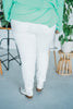Judy Blue High Waisted White Cuffed Joggers - Whiskey Skies