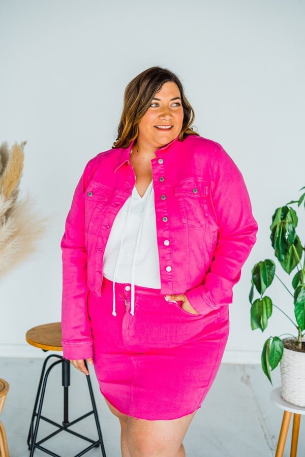 Juliana's Boutique Women's Hot Pink Denim Jacket