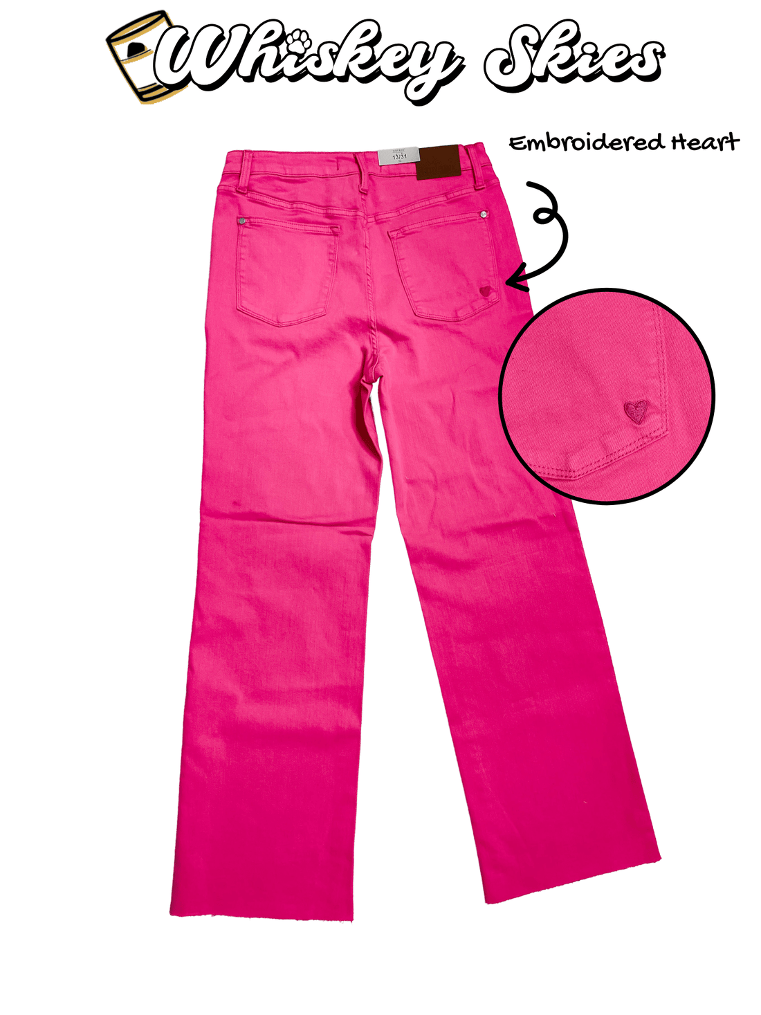 Judy Blue Hot Pink High Waist 90's Straight Jeans - Whiskey Skies