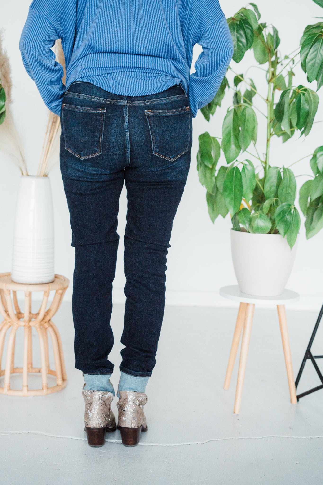 Judy Blue Long Inseam Dark Skinny Jeans - Whiskey Skies