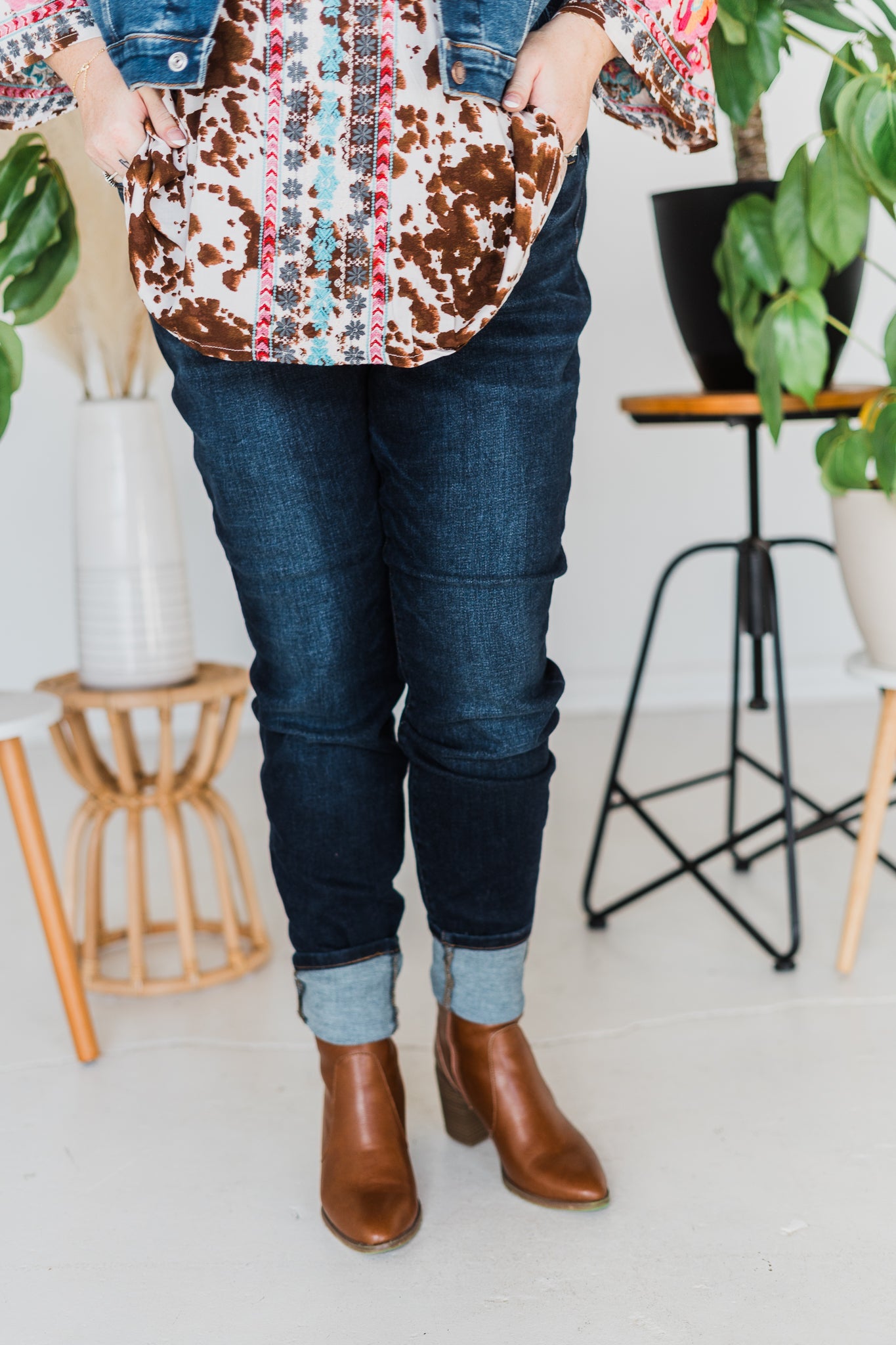 Judy Blue Long Inseam Dark Skinny Jeans - Whiskey Skies