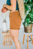 Judy Blue Mid Rise Brown Dyed Fray Hem Shorts - Whiskey Skies