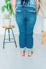 Judy Blue Mid Rise Destroy & Single Cuff Straight Dad Jeans