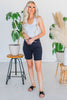 Judy Blue Navy Tummy Control Bermuda Shorts - Whiskey Skies