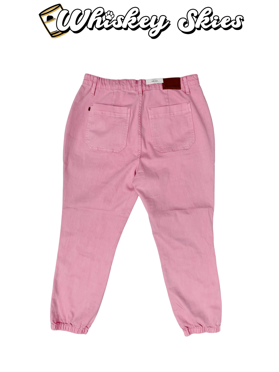 Judy Blue Pink High Waisted Cuffed Joggers - Whiskey Skies