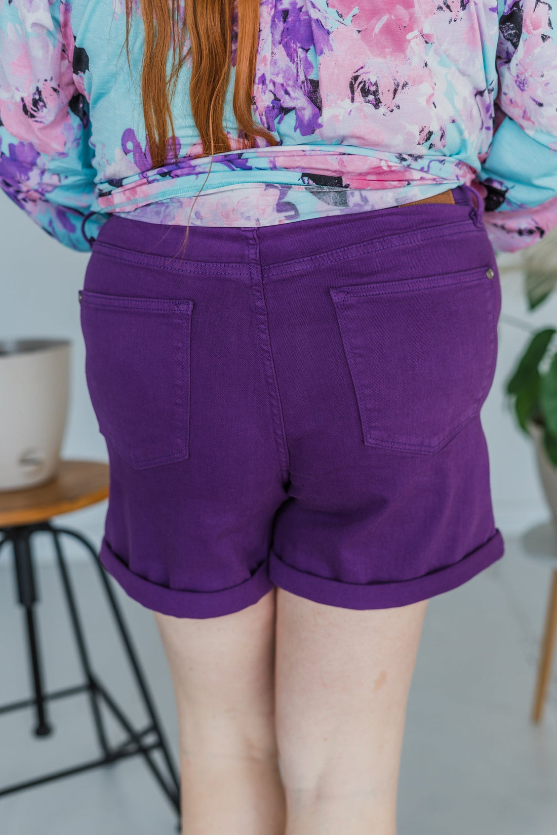 Judy Blue Purple Tummy Control Shorts - Whiskey Skies