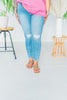 Judy Blue Rhinestone Embellished W/ Destroy Slim Jeans