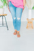 Judy Blue Rhinestone Embellished W/ Destroy Slim Jeans - Whiskey Skies