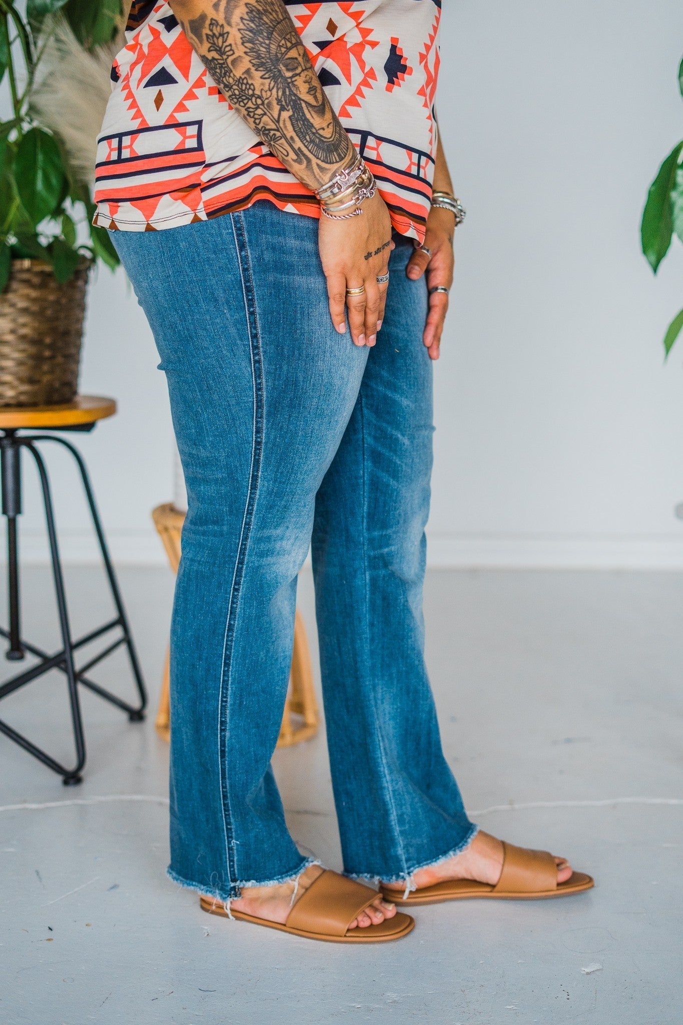 Judy Blue Straight Dad Jeans - Whiskey Skies