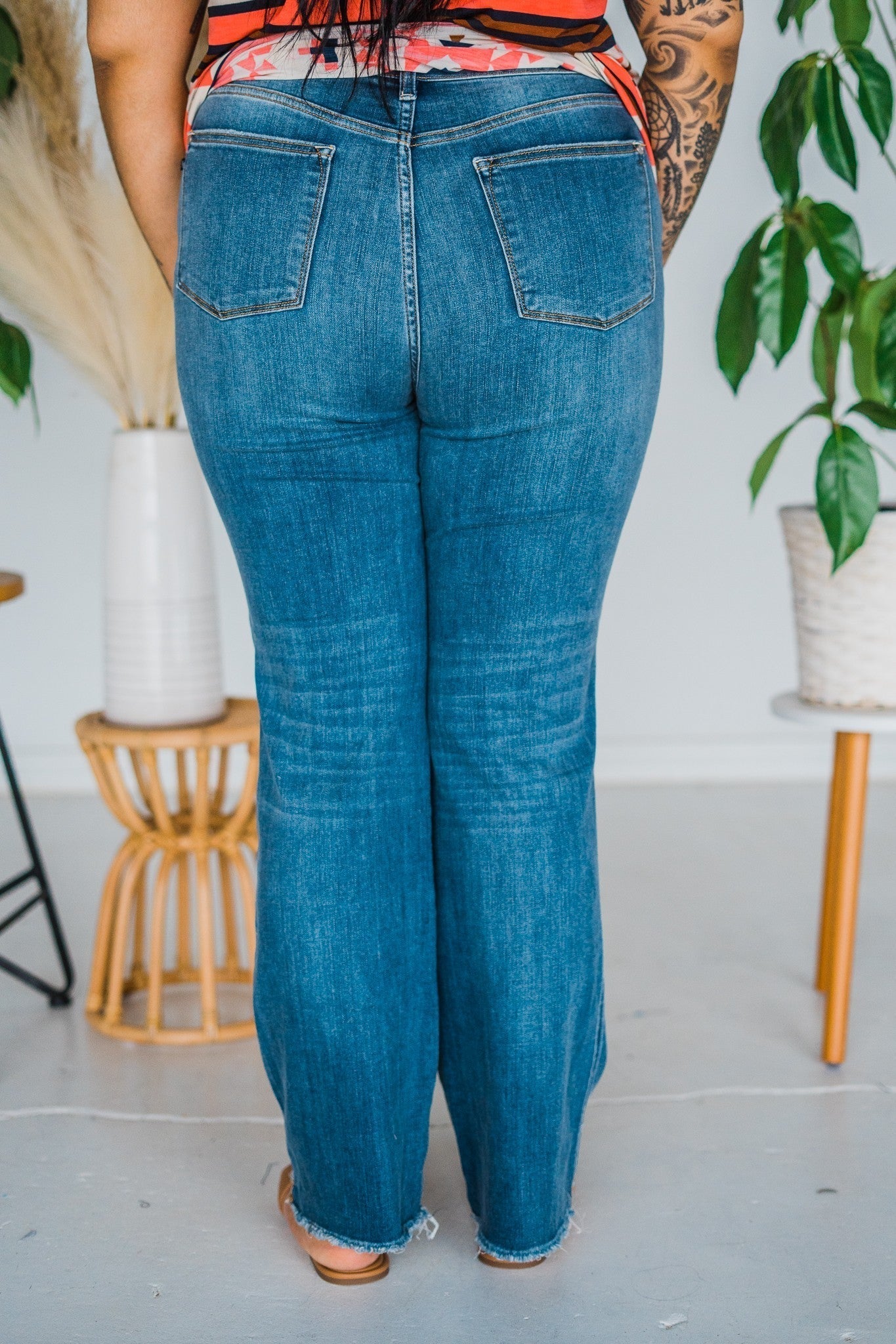 Judy Blue Straight Dad Jeans - Whiskey Skies