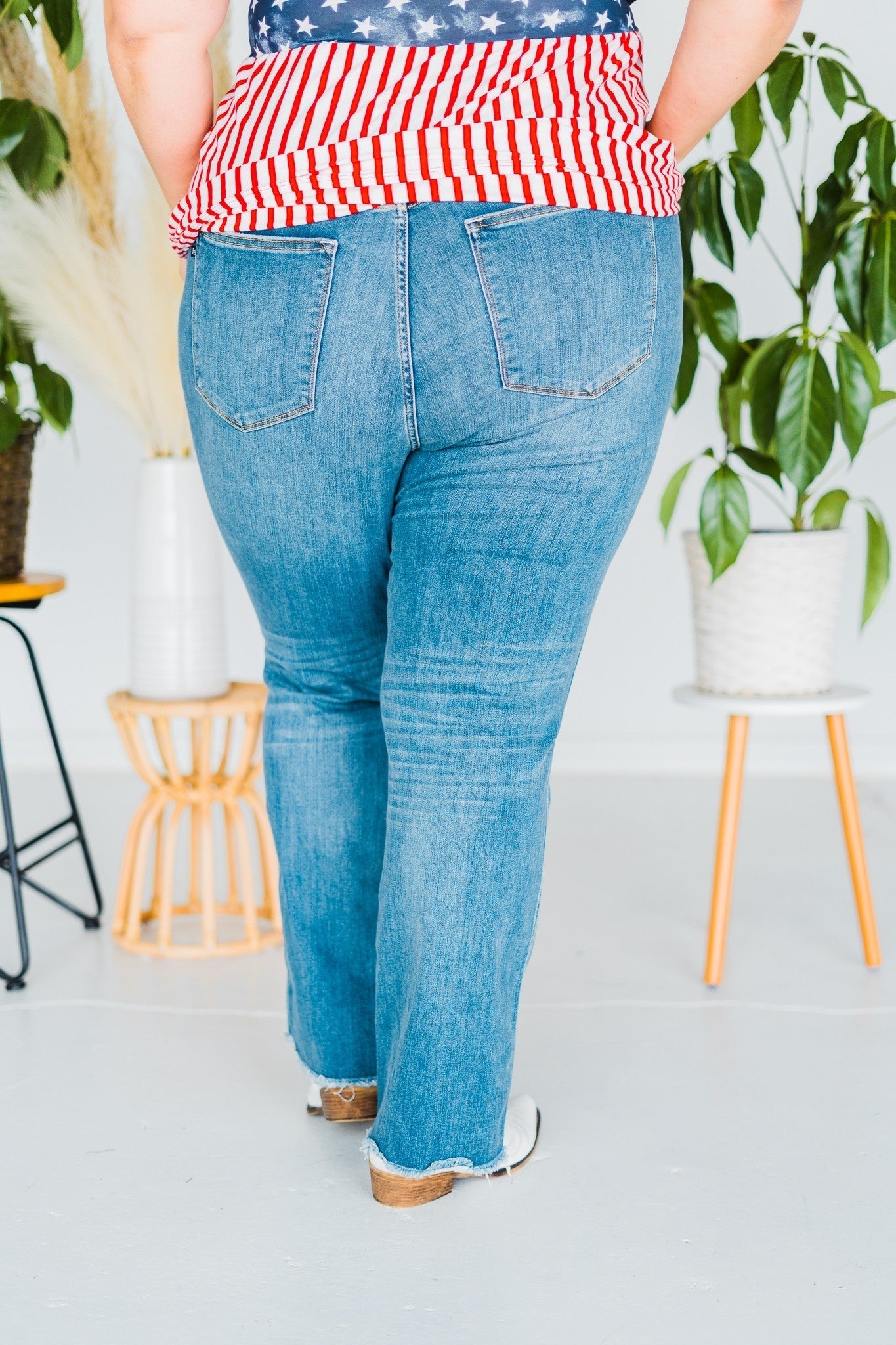 Judy Blue Straight Dad Jeans - Whiskey Skies