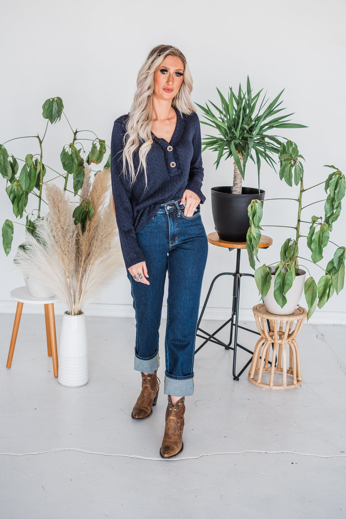 Judy Blue Straight Leg Tummy Control Jeans - Whiskey Skies