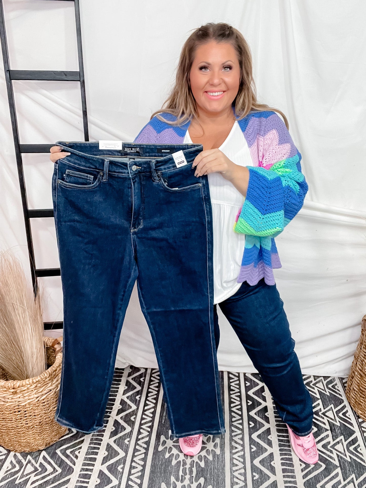 Judy Blue Straight Leg Tummy Control Jeans - Whiskey Skies