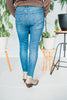 Judy Blue Tummy Control Skinny Jeans with Frayed and Slit Hem - Whiskey Skies