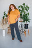 Judy Blue Tummy Control Striped Straight Jeans - Whiskey Skies