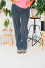 Judy Blue Tummy Control Striped Straight Jeans - Whiskey Skies