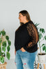 Lace Sleeve Black Blouse - Whiskey Skies