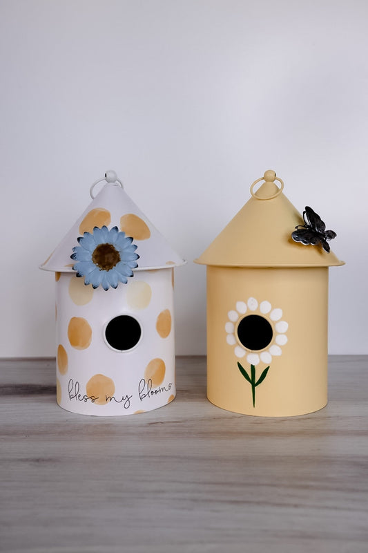 Large Metal Daisy/Butterfly Birdhouse (2 Styles) - Whiskey Skies