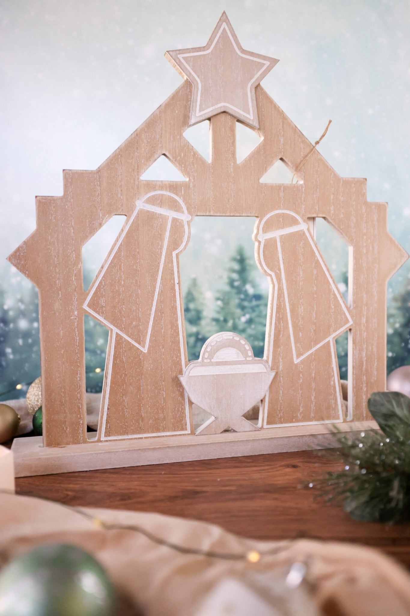 Large Wooden Nativity Cutout - Whiskey Skies