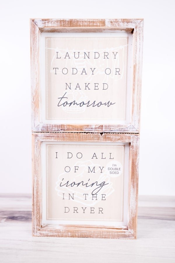 Laundry/Ironing Double Sided Sign - Whiskey Skies