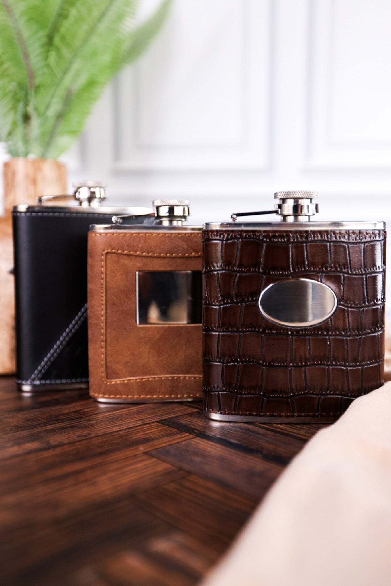 Leather Flasks (3 Styles) Whiskey Skies